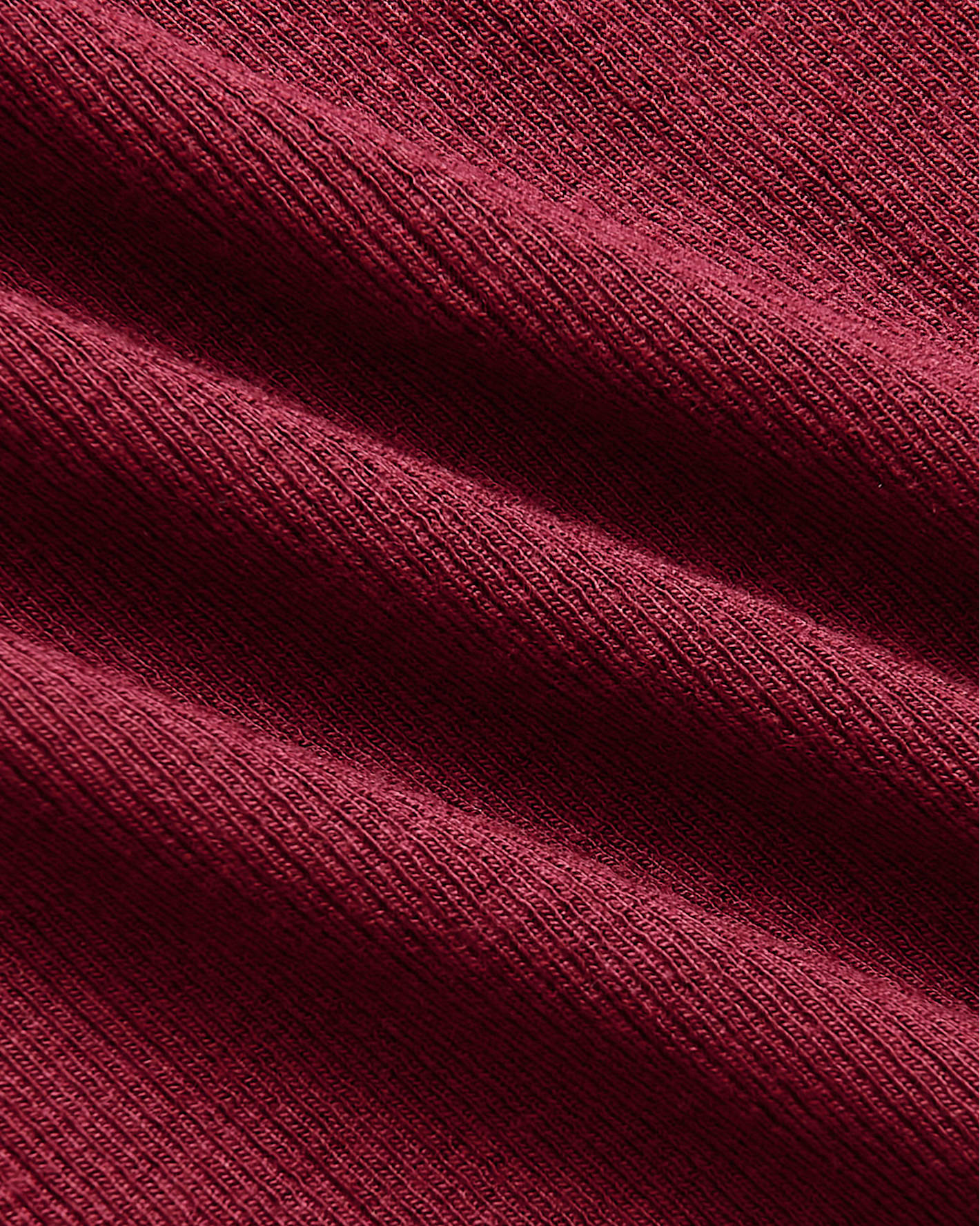 Womens Dark Maroon Ribbed 3/4 Sleeve Scoop Neck Tee