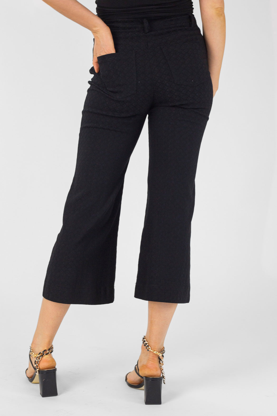 Black Textured Wide Flare - Sale