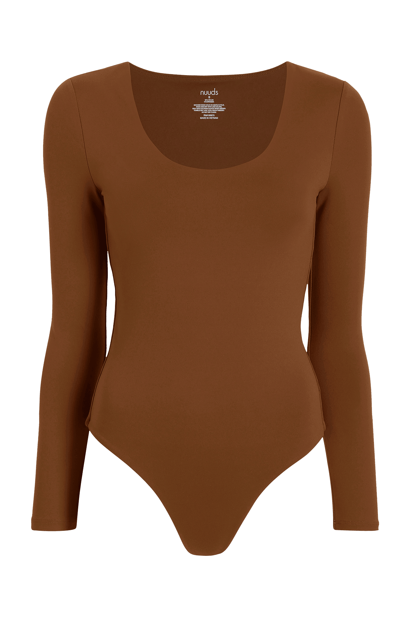 Long Sleeve Scoop Neck Bodysuit | Chocolate