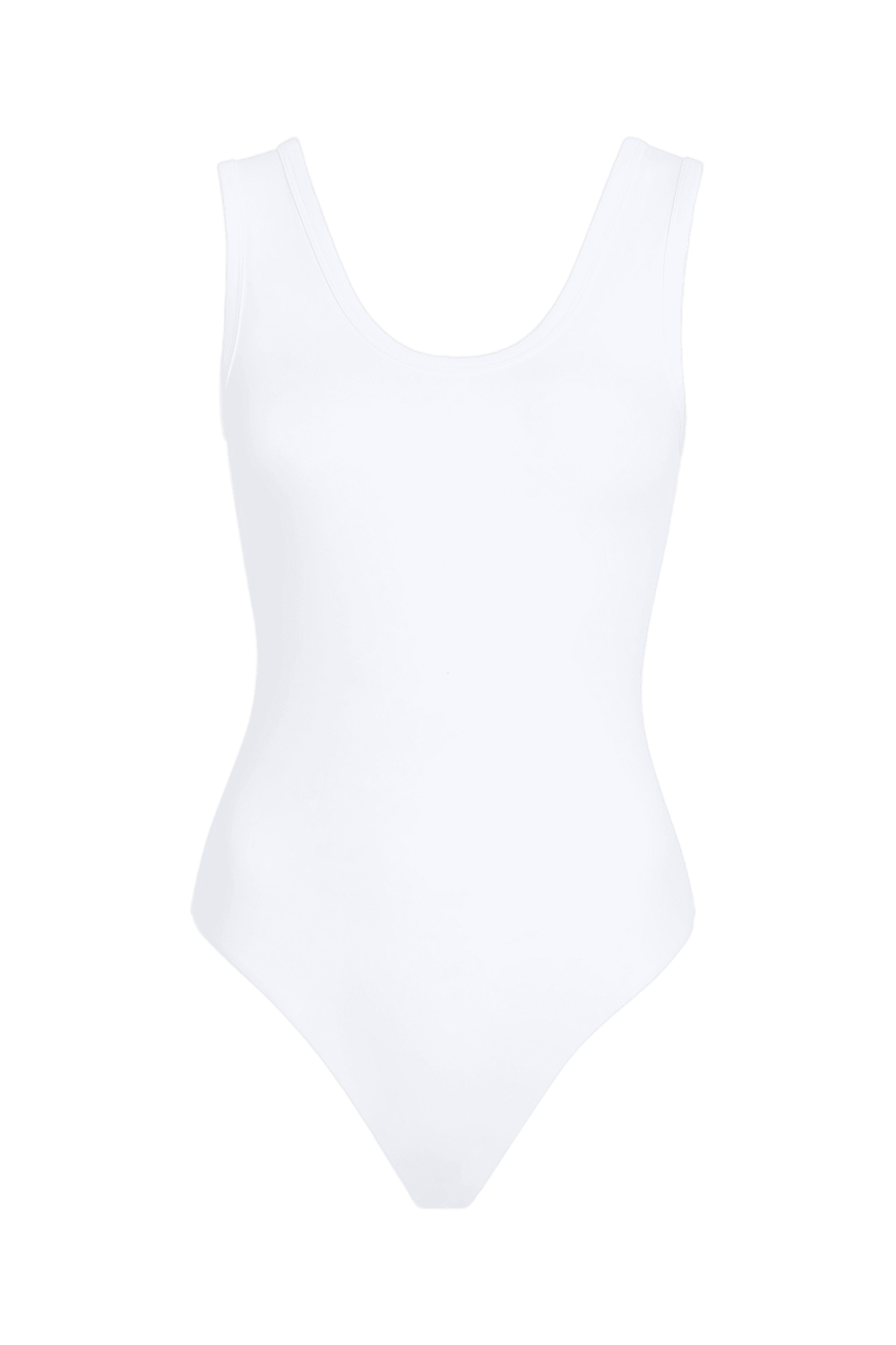 Seamless Scoop Tank Bodysuit | White