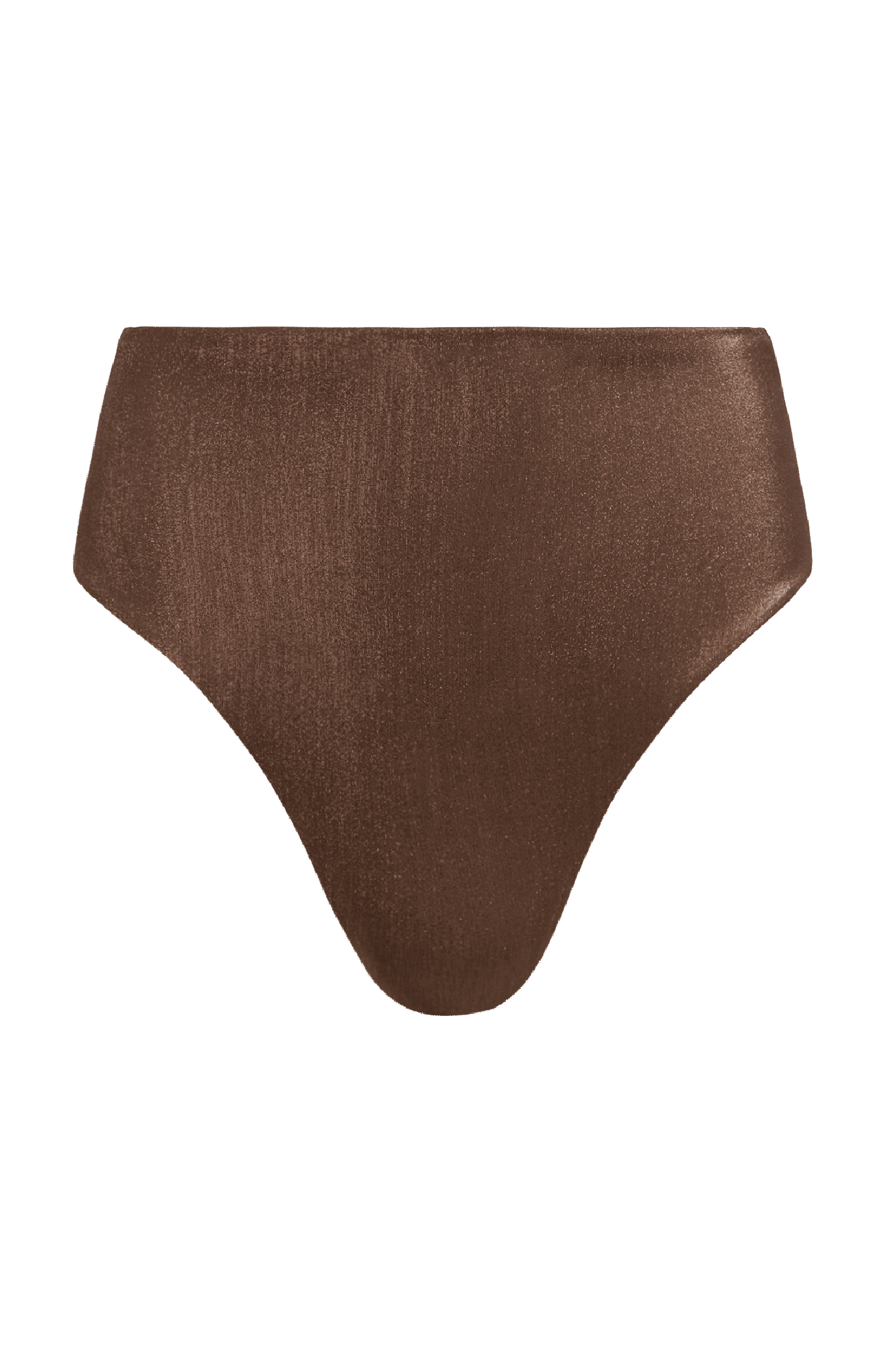 Shimmer High Waist Bikini Bottom | Coffee