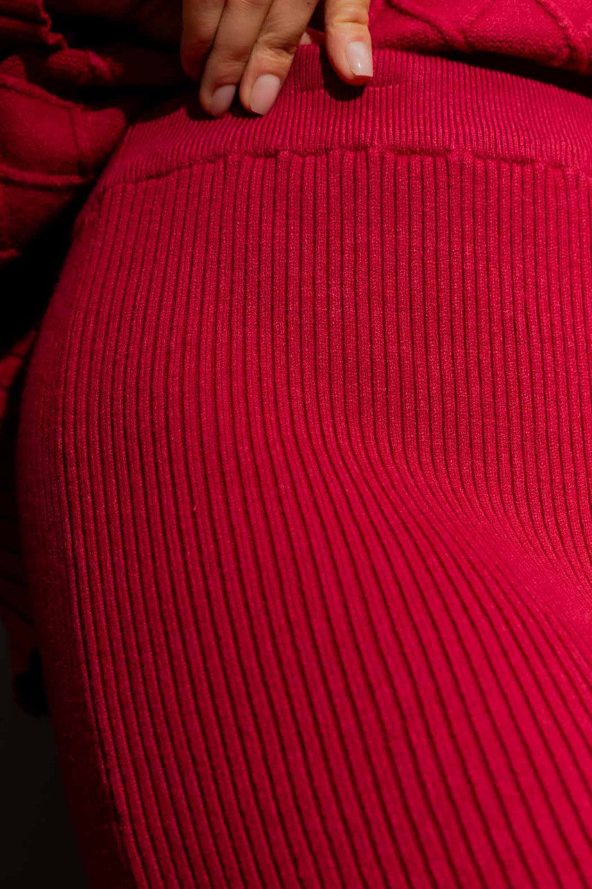 Berry Backsplit Rib Skirt Berry S
