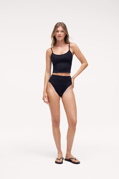 High Waist Bikini Bottom | Smooth Black