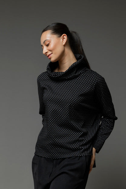 Black Spot Jacquard Turtleneck Jumper
