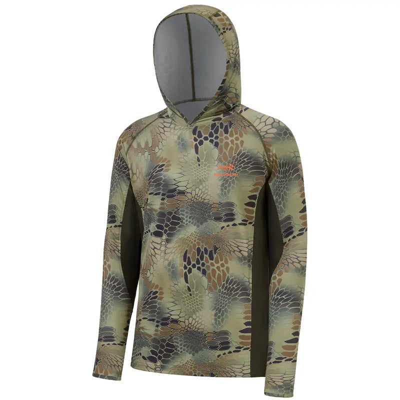 Men’s UPF 50+ Fishing Hoodie – Lightweight Long-Sleeve Sun Protection with Neck Gaiter