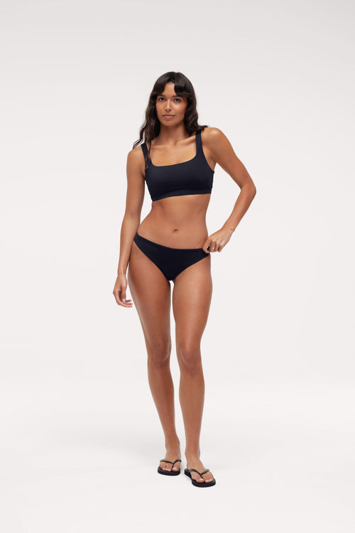 Low Waist Bikini Bottom | Smooth Black