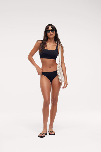 Low Waist Bikini Bottom | Smooth Black