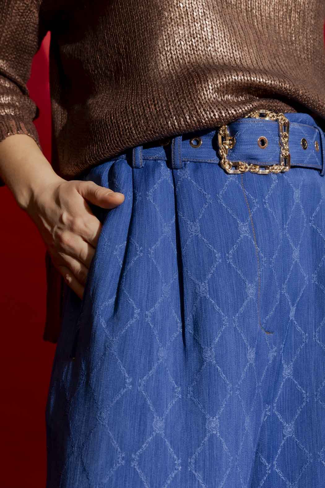 Blue Embroidered Cleo Pant