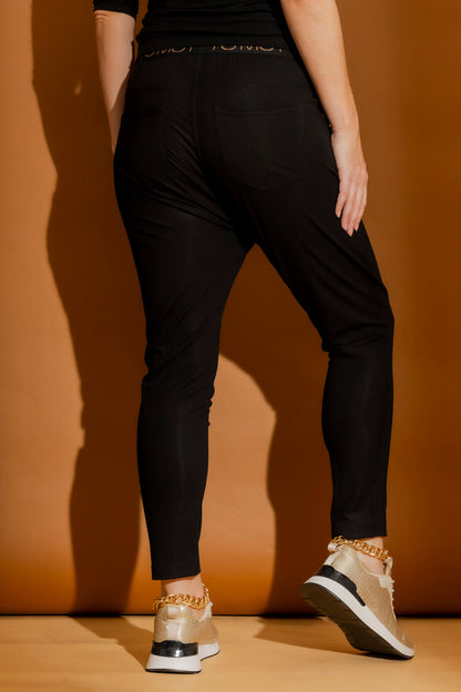 Black Tencel Pull On Pant