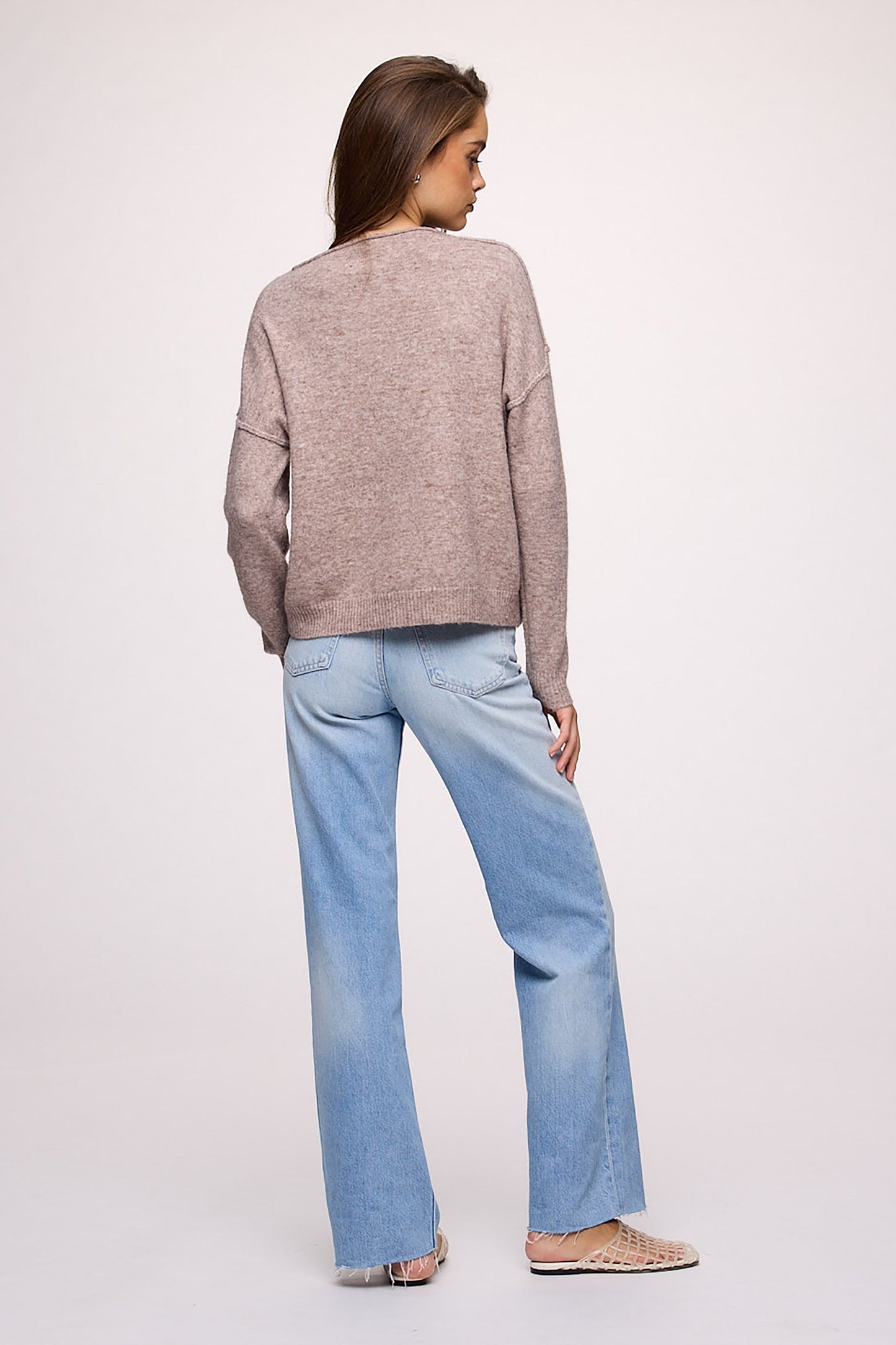 Cozy Knit Mockneck Sweater | Heather Cocoa