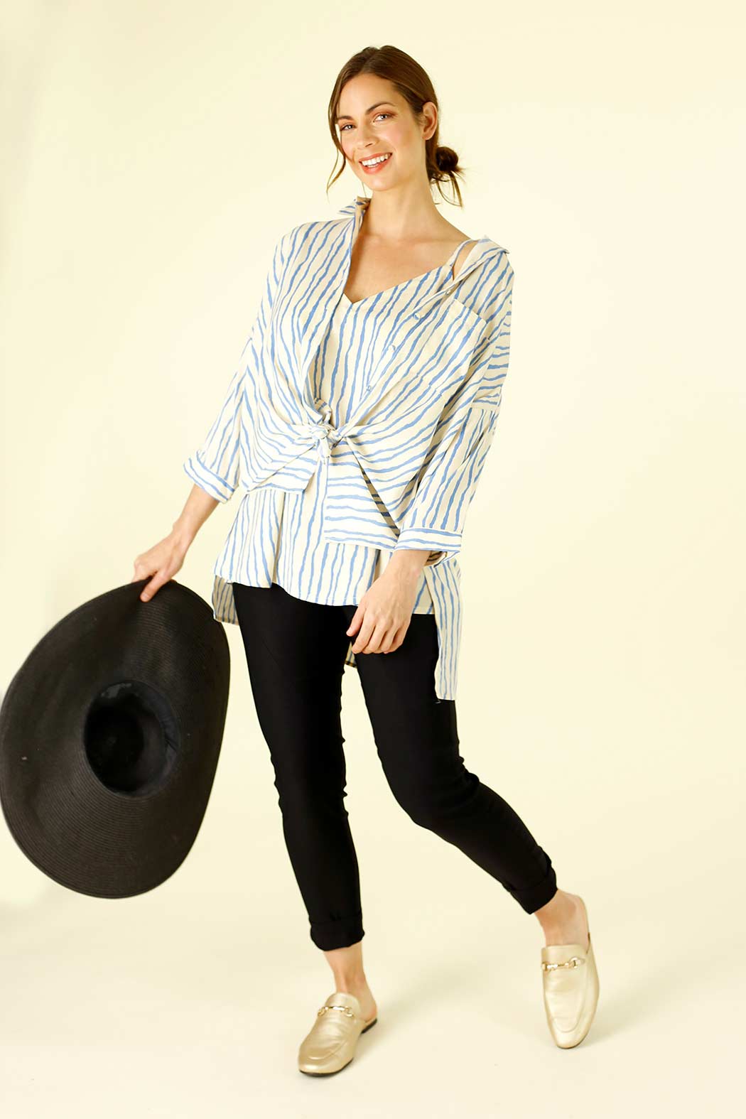 Blue Stripe Silky Barcelona Cami - SALE