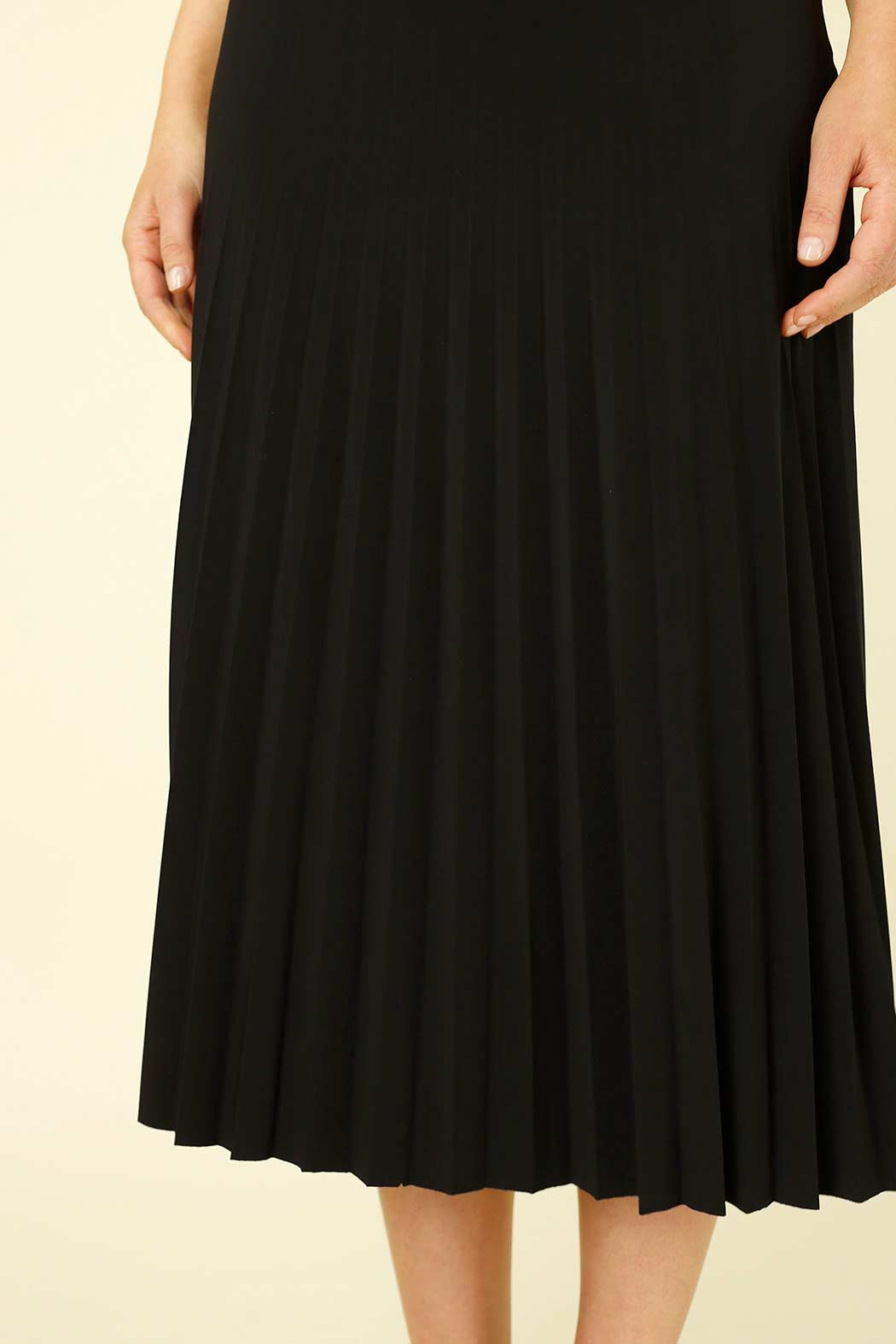 Black Jersey Roll Top Pleat Skirt - SALE