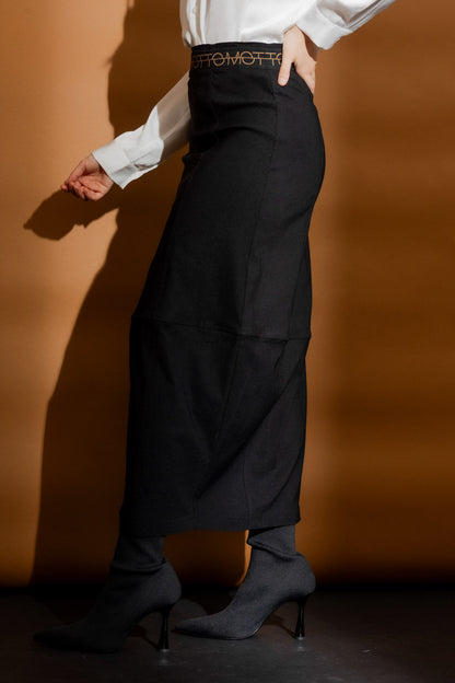 Black Bengaline Balloon Skirt