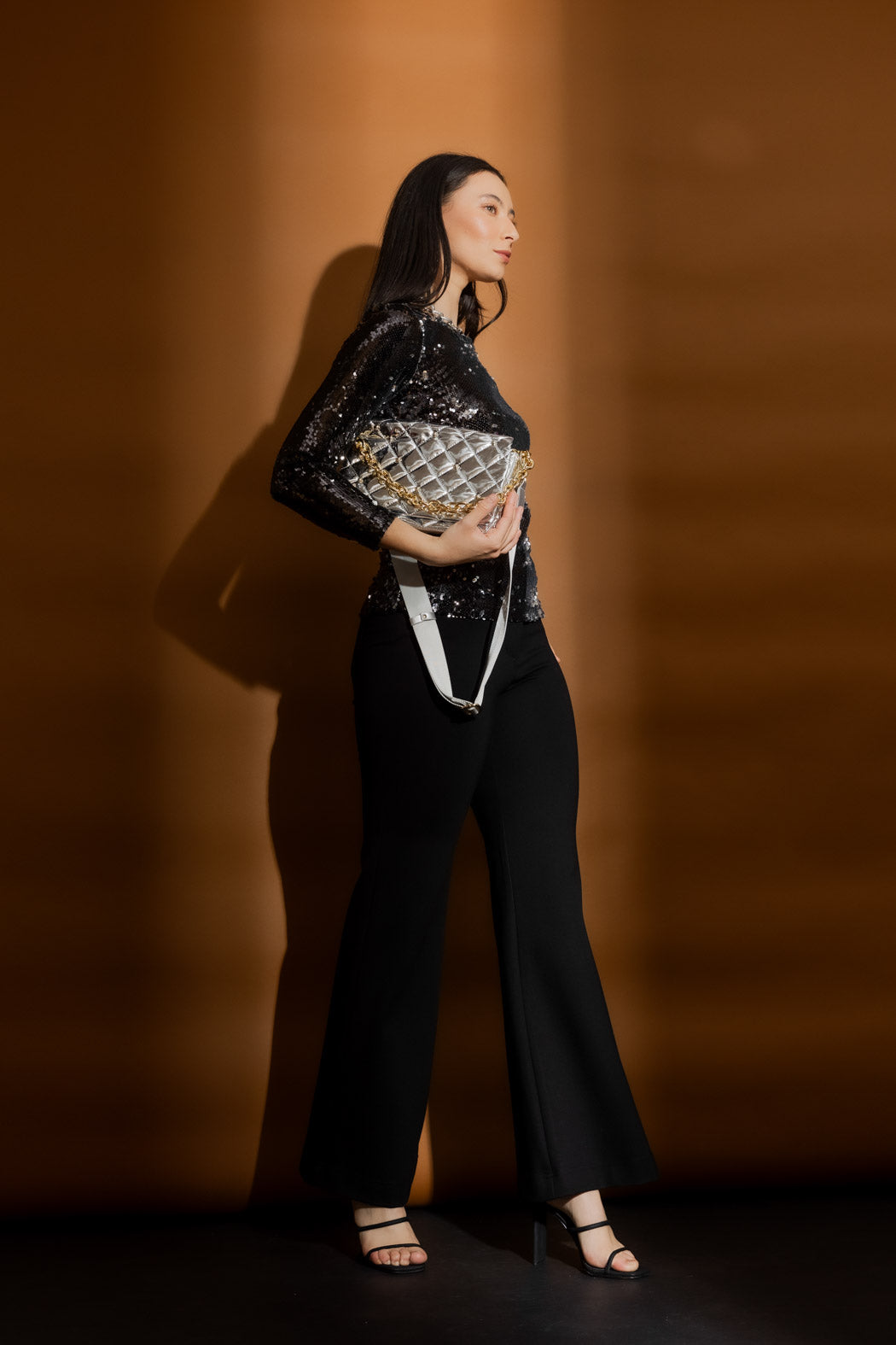Black and Silver Sequin Crew Top - FINAL SALE