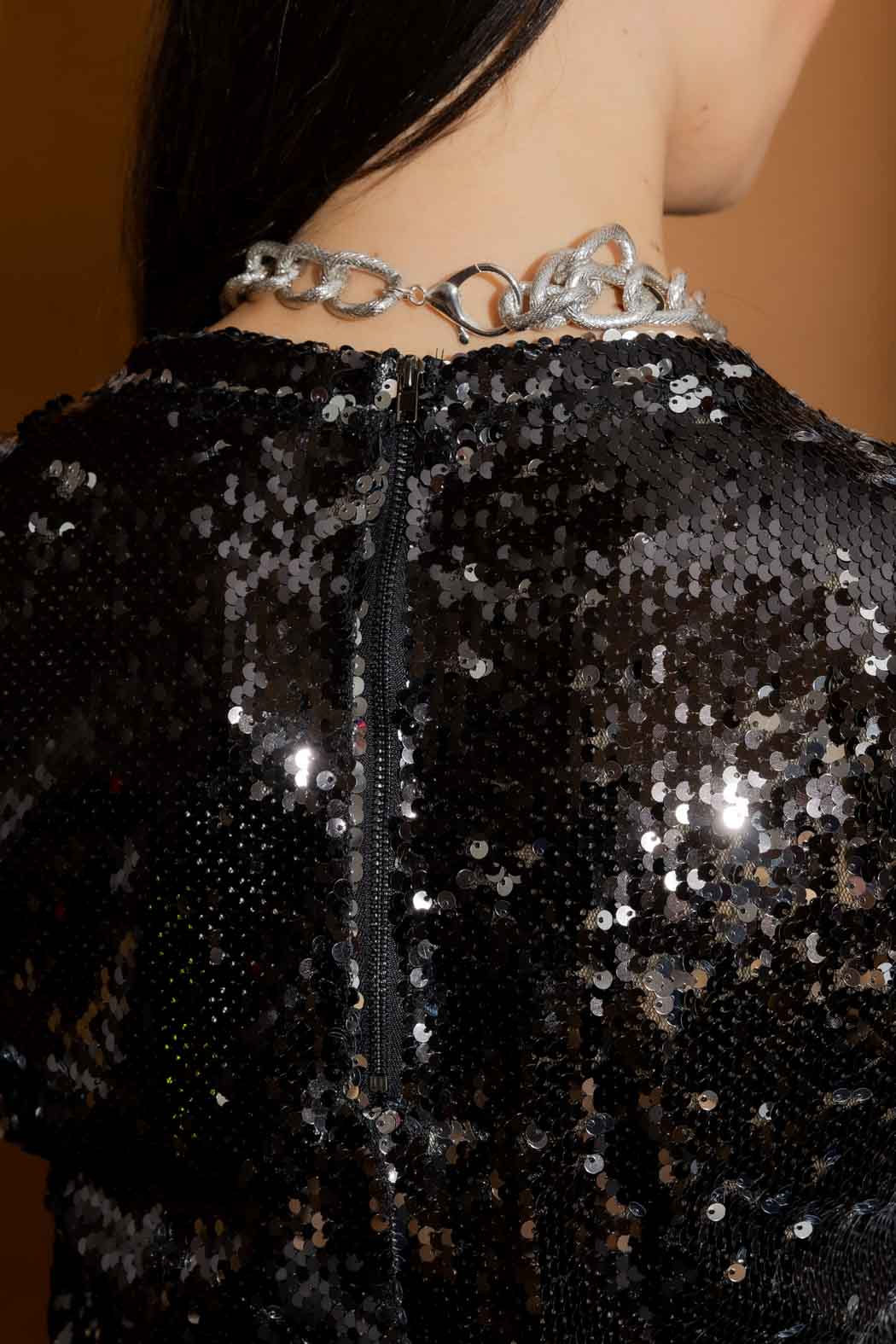 Black and Silver Sequin Crew Top - FINAL SALE