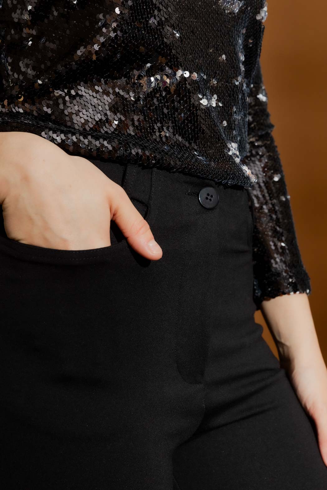 Black Ponte Wide Leg Flare Pant