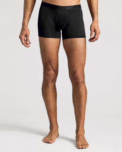 Black Boxer Trunks W/ Fly 3-Pack