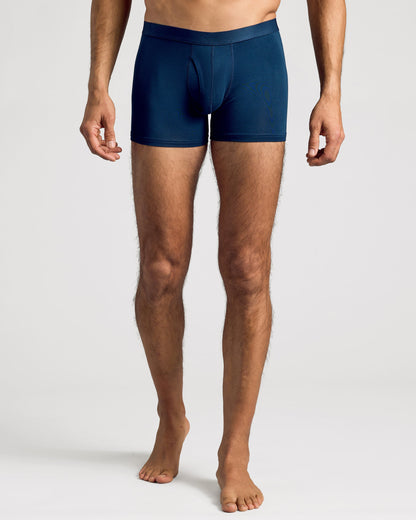 Navy Boxer Trunks W/ Fly 3-Pack