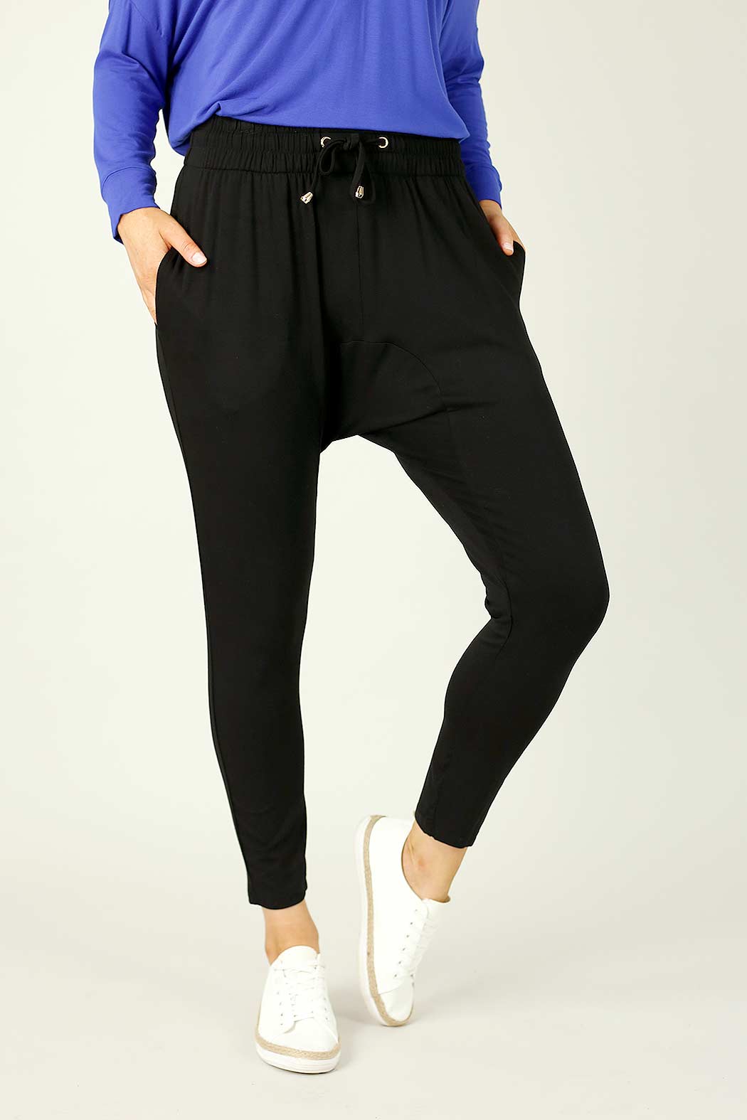 Black Bamboo Drop Crotch Pant - FINAL SALE