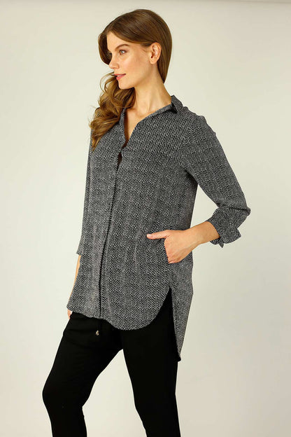 Black Spot Nano Cuffed Pocket Shirt - SALE