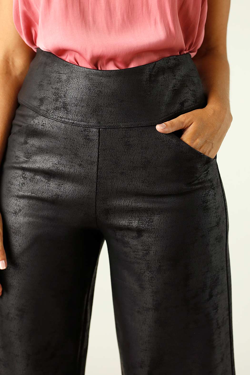 Black Leatherette Jet Culotte