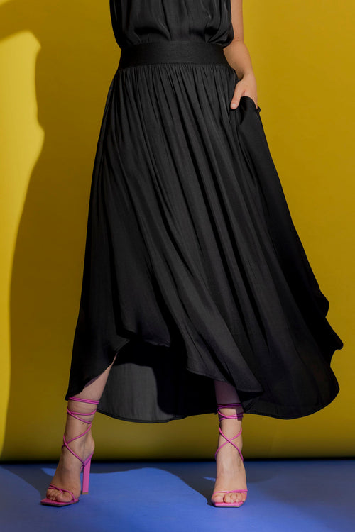 Black Silky Slip Skirt
