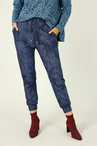 Blue Denim Ponte Stitch Jogger
