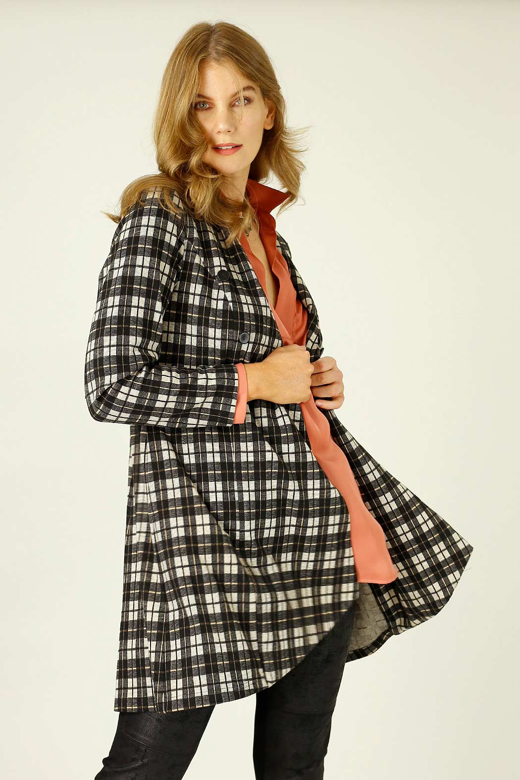 Caramel Check London Coat