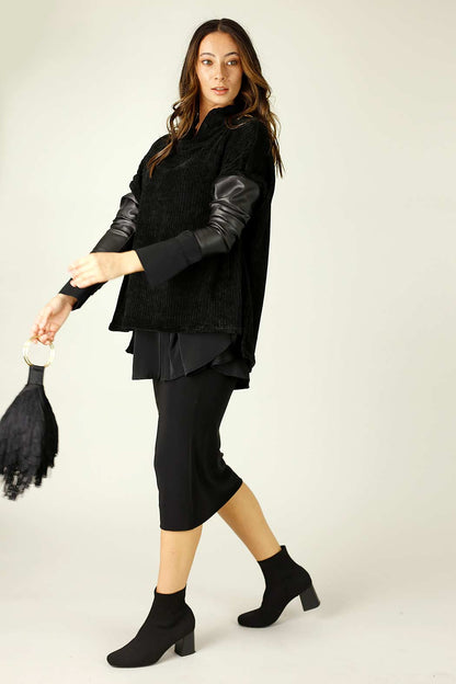 Black Jersey Midi Skirt - SALE