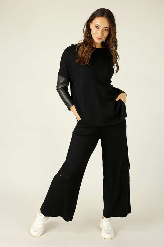 Black Lux Cargo Culottes - FINAL SALE