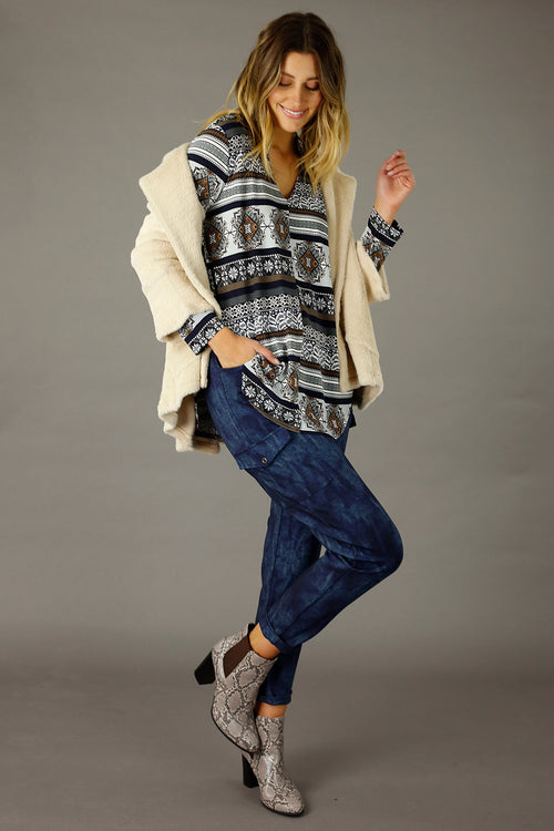 Aztec Jersey Romy Top