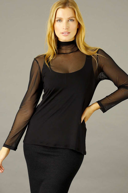 Black Mesh Accent Top - SALE