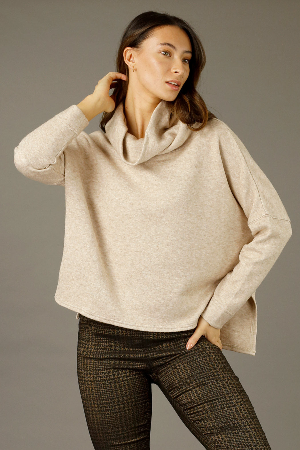 Beige Lux Turtle Jumper