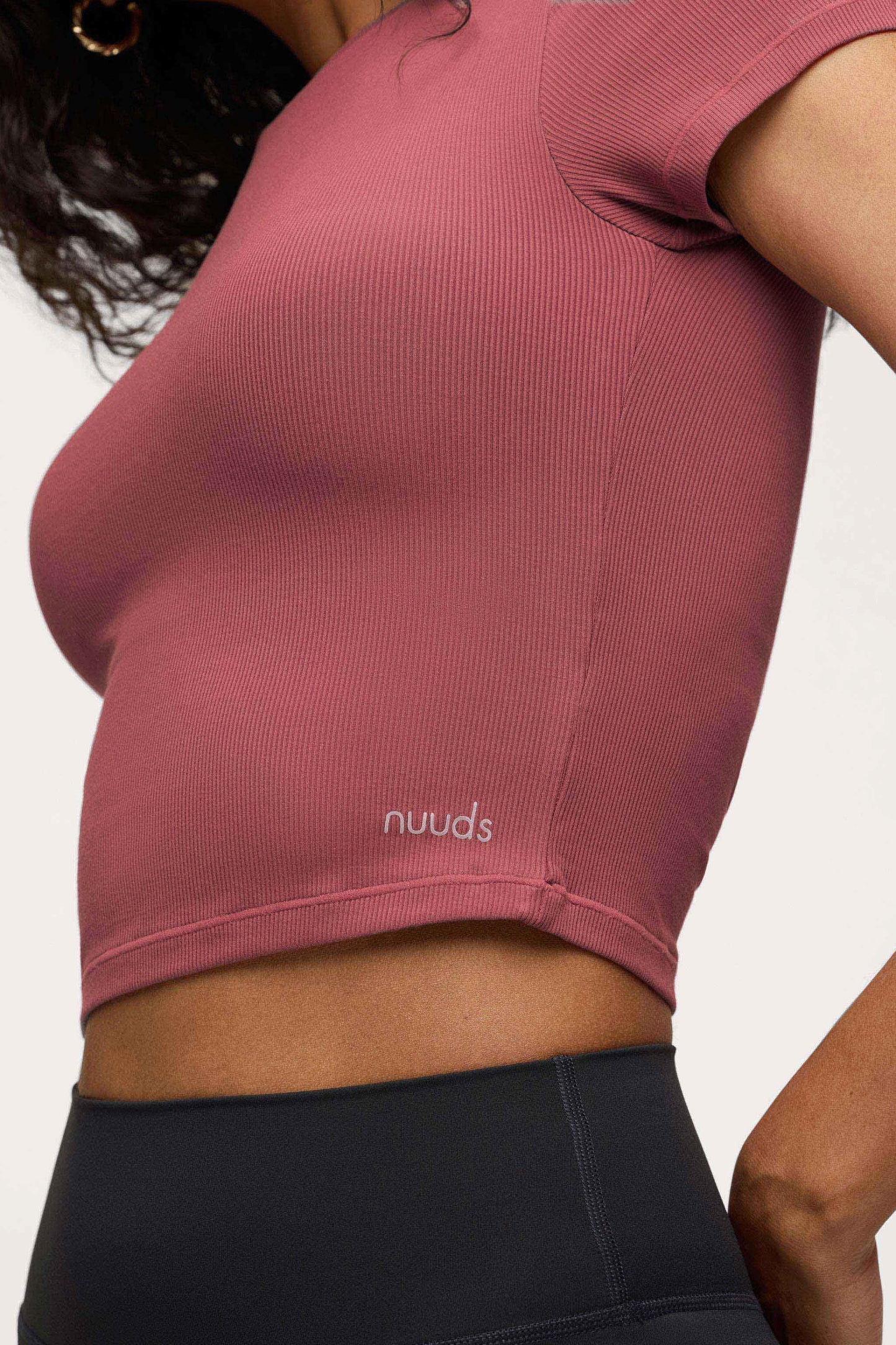 Sporty Rib Bra Tee | Mauve