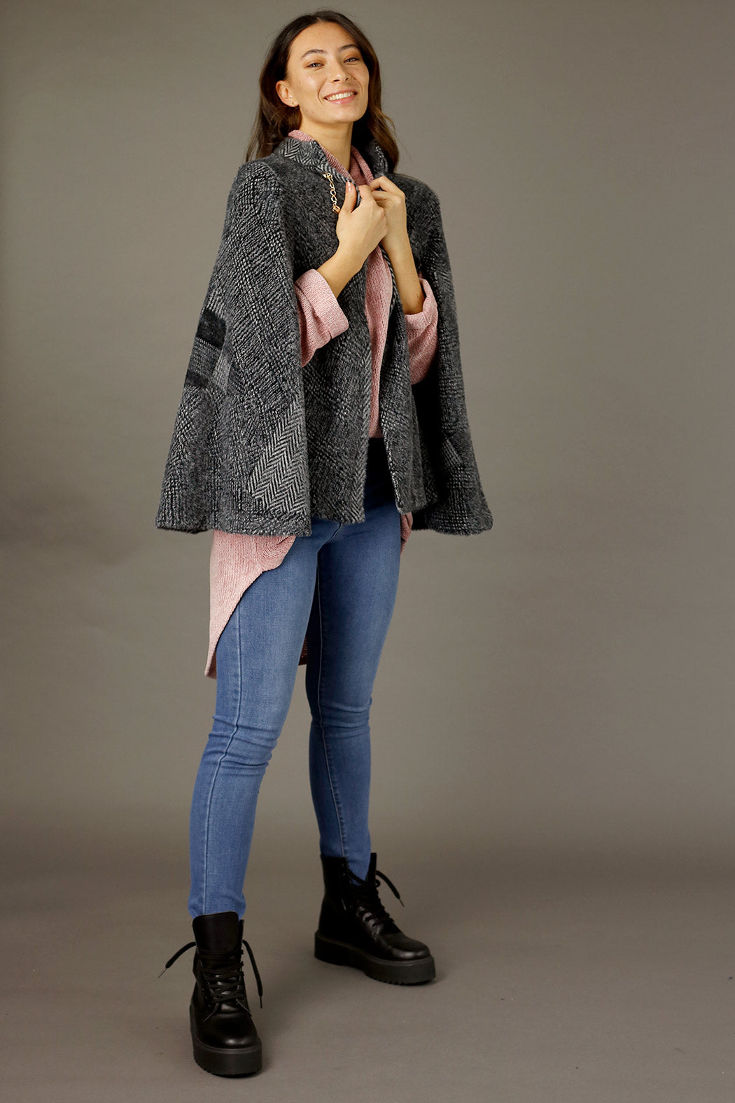 Charcoal Elizabeth Fur Cape