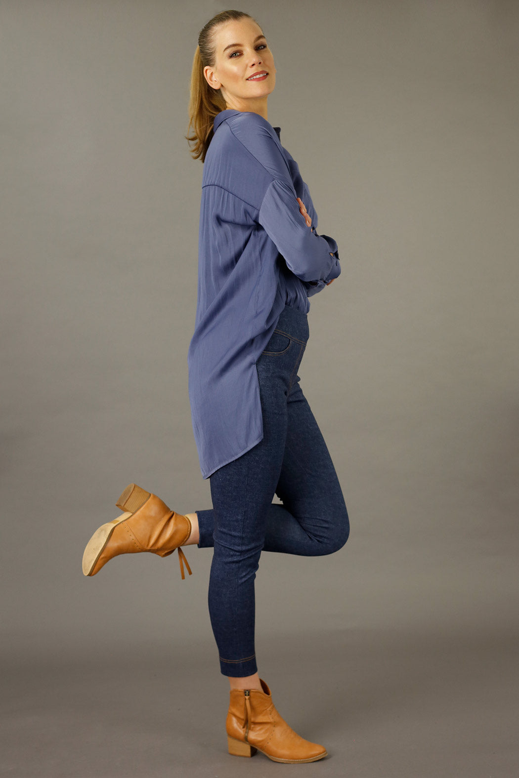 Blue Denim Ponte Jeans