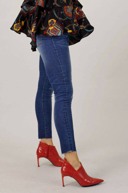 Chambray Slice Slim Jean - FINAL SALE