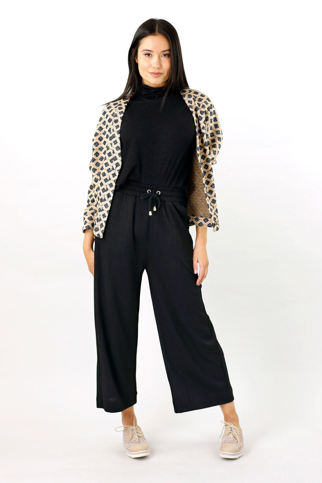 Black Shan Rib Culotte - SALE