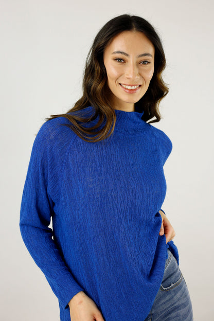 Blue Cable Raglan Tunic - FINAL SALE