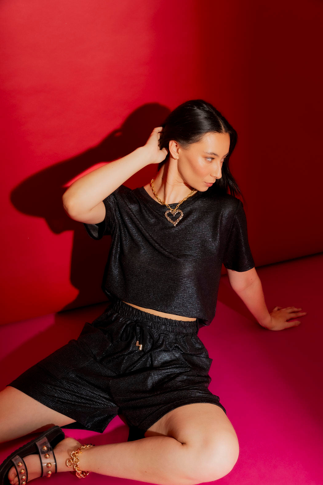 Black Sparkle Cargo Short