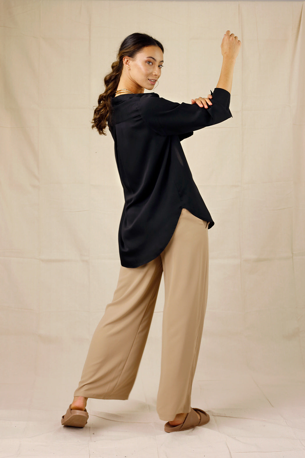 Black Seta Boyfriend Shirt - SALE