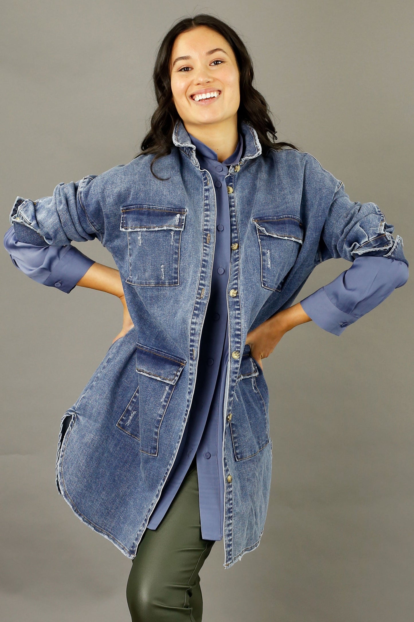 Chambray Denim Shacket - SALE