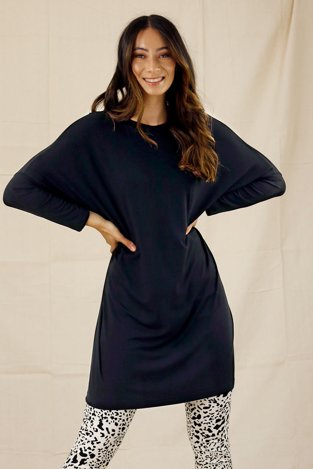 Black Bamboo Maxi Tunic - SALE