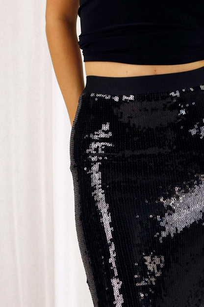 Black Sequin Tube Skirt - SALE