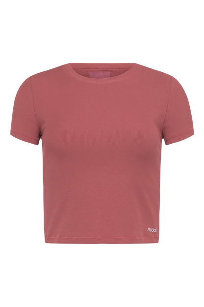 Sporty Rib Bra Tee | Mauve