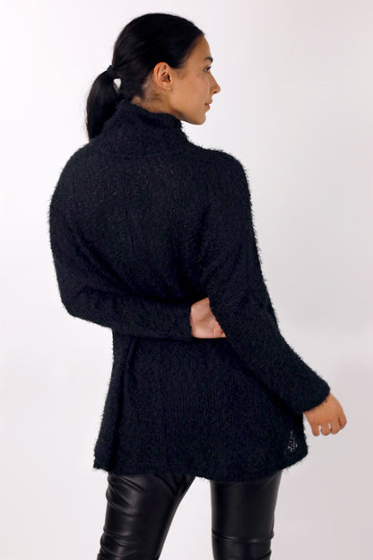 Black Fluffy Hi-Lo Jumper - SALE