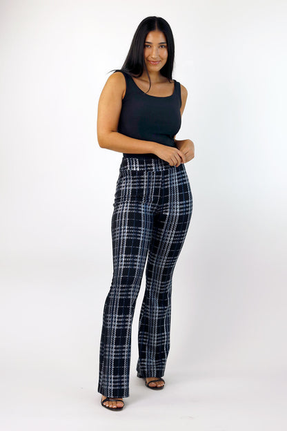 Blue Check Flare Pant - FINAL SALE