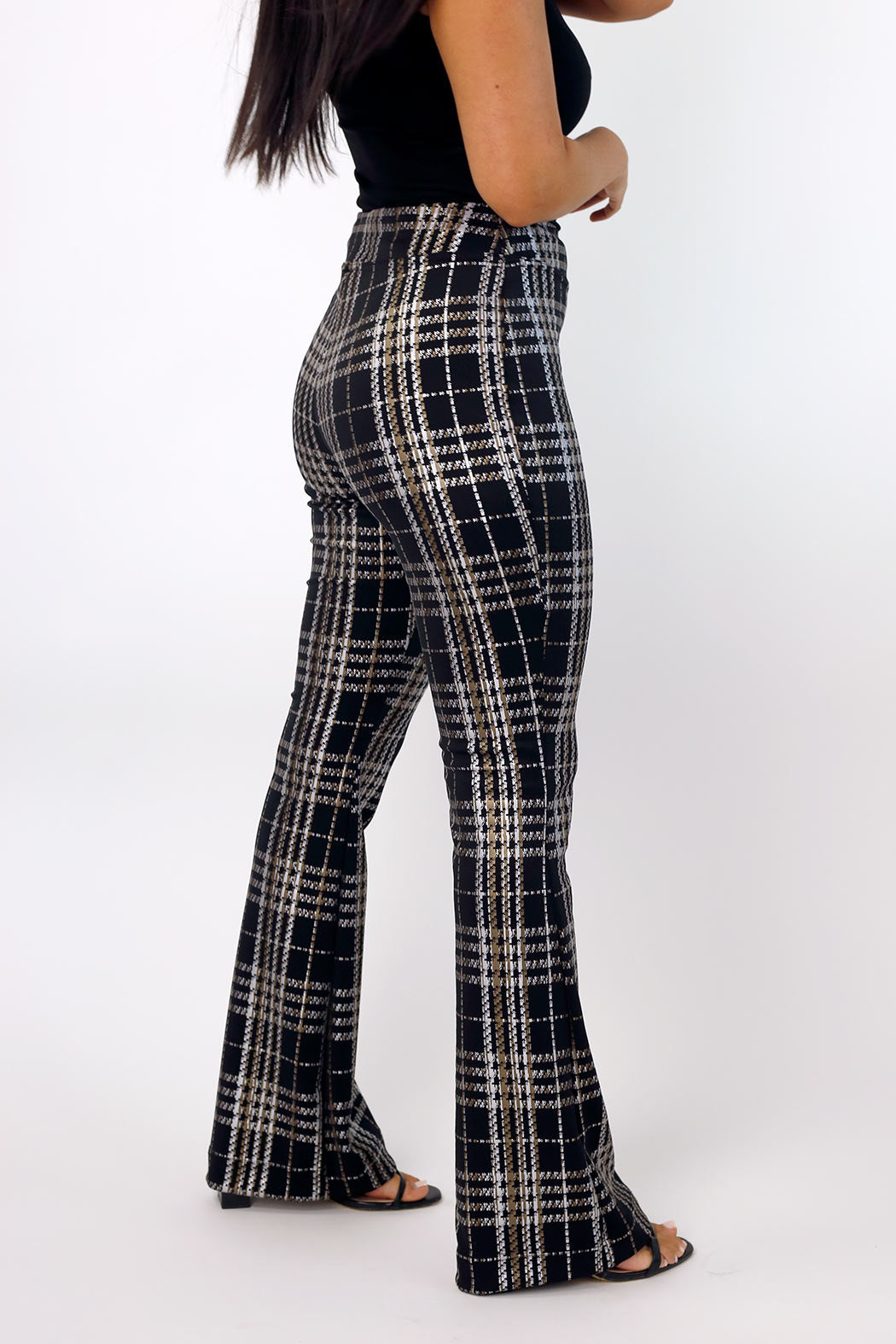 Bronze Check Flare Pant - SALE