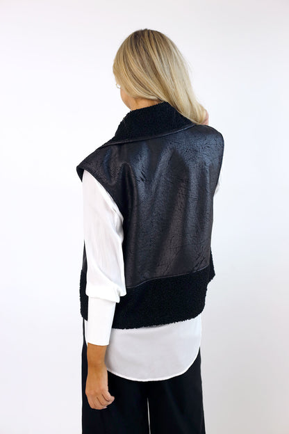 Black Reversible Crop Vest - SALE