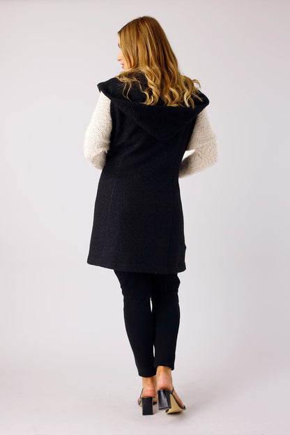 Black Soft Hooded Vest - FINAL SALE
